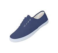 Chaussures classiques en toile pour homme - Bleu marine - Chaussures basses décontractées légères à lacets - Chaussures plates pour tous les jours, bleu, 40 2/3 EU