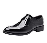 Chaussures Classiques Noires à Lacets en Cuir for Homme, idéales for Un Mariage, Bal, Une soirée, Formelle, Basses, antidérapantes, Bout Pointu, for Le Travail ou Les Affaires