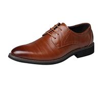 Chaussures classiques pour homme en cuir PU avec semelle en caoutchouc et talon bloc, chaussures de travail antiadhésives pour hommes, jaune, 42 1/3 EU