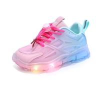 Chaussures clignotantes for garçons et filles de 1 à 15 ans - lumineuses LED avec fermeture MAGIC TAPE, baskets course cool l'école les loisirs, parfaites Noël, Halloween, fêtes anniversaires(Rose,36