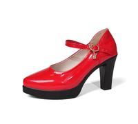 Chaussures colorées pour femme - Chaussures folkloriques - Avec talon épais - Chaussures de danse - Chaussures de mariée - Talon bloc - Ballerines élégantes - Chaussures à talons - Chaussures à clip