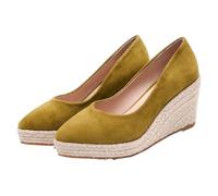Chaussures Compensé Femme Espadrilles Fermé Devant Sandale à Talons Hauts Plateforme Chaussure Femme Ete Heels Fermer Devant Couleur Unie Chaussures Plate-Forme en Paille