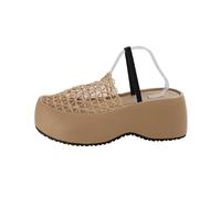 Chaussures Compensées Femme Chaussures Été Femme Pantoufles d'été Respirantes à Semelles Compensées Épaisses Nouvelles Sandales Décontractées Chaussure Orthopedique Sandale (Beige 38)