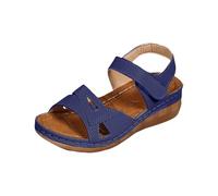 Chaussures Compensées Femme Sandales Compensé Sandales à talons compensés pour femmes chaussures de plage décontractées d'été de vacances Mules Femme Compensees Sandale Compensee (Blue 41)