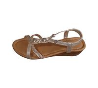 Chaussures Compensées Femme Sandales Et Nu -Pieds Chaussures d'été pour femmes nouvelles sandales à talons hauts semelle épaisse talon moyen bout ouvert Chaussure Montante Femme (Gold 41)