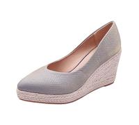 Chaussures compensées fermées pour femme - Espadrilles à plateforme à bout pointu - Chaussures confortables - Sandales d'été avec semelle épaisse - Espadrilles compensées pour le voyage, lilas, 41 EU