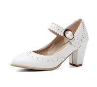 Chaussures compensées pour femme - Nouvelle saison - Arrivée de printemps - Construction robuste - Fermeture à boucle - Confort élevé - Expérience de confort - Silhouette traditionnelle, 05 Blanc, 36