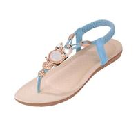 Chaussures compensées pour femmes Sandales avec soutien de la voûte plantaire Sandales confortables Tongs pour femmes Chaussures compensées de marche Bottes Pluie Cheville Imperméables (Sky Blue, 40)