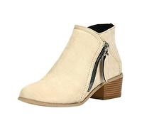 chaussures confort femme Bottines Femme Confortables Impermeable Bottines Antidérapantes Légères Chaussures Chaud Courtes Bottes De Automne Et Hiver Extra Larges Extra botte equitation Kaki 36
