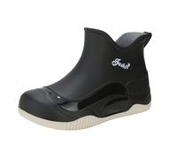 Chaussures Confortables Et Élégantes Pour Pieds Sensibles Women's Rain Boots Water Shoes Top Rubber Shoes Casual And Fashionable All Outdoor Work Fishing Car Washing Kitchen Non Chaussures (Black, 37)