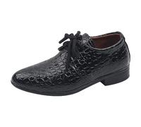 Chaussures Cuir Enfant Garcon PU Printemps Hiver Chaussure Ceremonie Garcon Soirée Bal Mariage Confortable Chic Semelle Plate Antidérapant Légères Souples Chaussure (Black, 37)