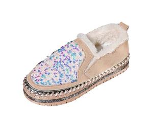 Chaussures Cuir Homme Mocassins à Bout Rond pailletés,Confortables et doublés Polaire,pour Marcher en Toute simplicité.