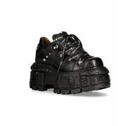 Chaussures Cuir Militaire Unisexe NEW ROCK Original Plateforme M.TANK120NSHLACE-S1, Noir , 43 EU
