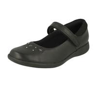 Chaussures D’École Clarks Filles Noir Star Etching Bright À Fermeture Scratch