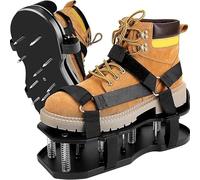 Chaussures d'aérateur de gazon à installation libre avec pelle en acier inoxydable, chaussures aérateur de pelouse avec pointes en acier, pointes de 6,6 cm, design à ressort, plateforme de 30 x 13 cm