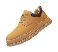 Chaussures d'affaires classiques à lacets pour homme - Bout uni - Chaussures décontractées à talon bloc - Antidérapantes - Tendance - Pour le bureau et les loisirs, jaune, 39 2/3 EU