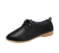 Chaussures d'affaires pour femme - En cuir - Chaussures basses à lacets - Confortables et respirantes - Chaussures basses à lacets modernes avec semelle en caoutchouc - Chaussures classiques en cuir à