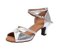 Chaussures Danse Latine Femme, Social Talons Hauts Chaussures De Tango Les Bals De Marche Sportive À Bout Ouvert Latine Sandales pour Femme Latine Salsa Tango Valse Bachata Sandale