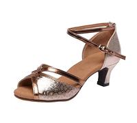Chaussures Danse Latine Femme, Social Talons Hauts Chaussures De Tango Les Bals De Marche Sportive À Bout Ouvert Latine Sandales pour Femme Latine Salsa Tango Valse Bachata Sandale