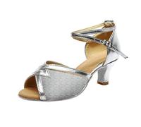 Chaussures Danse Latine Femme Talon Haut Chausson Yoga/Gymnastique Chaussure Mariage Demi Pointe Baskets Et De Sport Noir Cours Studio Chaussons Ballerines Basket Noire Jazz Cha 2-Argent 35