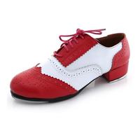 Chaussures Danse Talons Bas à Enfiler Bout Fermé Chaussures Claquettes Danse avec Semelle Fendue Son Clair et Net Taille 34-46 AdaptéEs Femmes,Hommes Lacets Standard Idéales pour Les débutantes