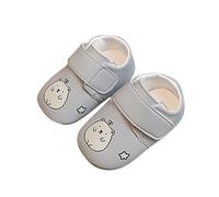 Chaussures d'apprentissage de la marche pour bébé fille - Chaussures souples et confortables - Avec motif cœur - Semelle souple - Baskets minimalistes - Vintage - Baskets légères, Gris 1, 3 mois