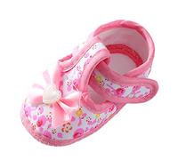 Chaussures d'apprentissage de la marche pour enfant - Sandales pour bébé - Chaussures plates en caoutchouc antidérapant - Chaussures d'été pour bébé - Chaussures d'extérieur pour enfant, Rose 1, 6
