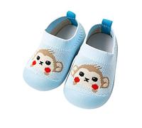 Chaussures d'apprentissage pour bébé - Douillet, drôles - Chaussons pour bébé fille - Chaussons souples - Taille 24 - Chaussures pieds nus pour enfants - Chaussettes amusantes, bleu clair, 24 EU
