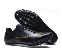 Chaussures D'athlétisme Chaussures À Pointes pour La Course À Pied Chaussures De Course À Clous Entraînement Sprint Athlétique Léger Compétition Etudiants(Black,8/39)