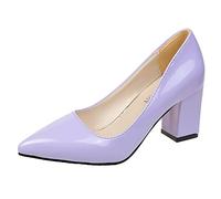 Chaussures d'athlétisme pour femme - Mode été - Escarpins - Couleur unie - Talon bloc - Talon moyen - Décontractées et confortables - Chaussures de danse pour femme, lilas, 42 EU
