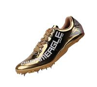 Chaussures d'athlétisme unisexes à crampons pour homme et femme Chaussures de course légères et respirantes Chaussures d'athlétisme pour la course à pied Saut Taille 35-45, or, 43 EU