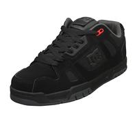 Chaussures DC Shoes Stag Hommes - Baskets de Skate en Cuir Noir et Gris - 47 EU