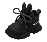 Chaussures de bain pour adultes Bowknot First Shoes Buckle Strap Toddler Bottom Doux Respirant Princesse Chaussures Enfants Baskets Filles 25, Noir , 23 EU