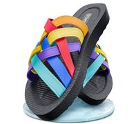 Chaussures de bain pour femme - Plage - Sandales de bain confortables et légères - Taille petite. Semelle intérieure ergonomique, multicolore, 39 EU