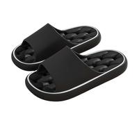 Chaussures de bain pour homme et femme - Sandales de bain ultra douces - Antidérapantes - En mousse à mémoire de forme - Avec semelle antidérapante, Noir , 44