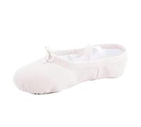 Chaussures de ballerine pour fille - Chaussons de ballet antidérapants avec sangles pré-cousues - Ballerines confortables - Facile à enfiler, Blanc., 26 EU