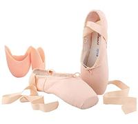 Chaussures de Ballet, Chaussons de Danse pour Femme Filles et Adultes, Doux Toile Chaussures Plates Split en Cuir Fendue pour Ballet Yoga Gym Danse