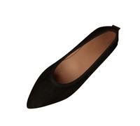 Chaussures de ballet confortables et décontractées à bout pointu de couleur unie légères et respirantes classiques à enfiler pour le travail et les loisirs, Noir , 38 EU