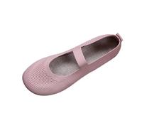 Chaussures de ballet confortables et décontractées pour femme - Bout rond - Pliables - Respirantes - Couleur unie - Grande largeur - En tricot classique - Pour le travail et le bureau, rose, 38.5 EU