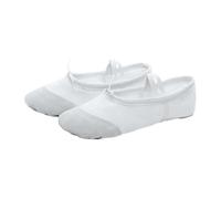 Chaussures De Ballet Fille Enfants Pantoufles Danse Toile Professionnelle Semelle Souple Filles Femmes Yoga Gym Danseur(White,36)