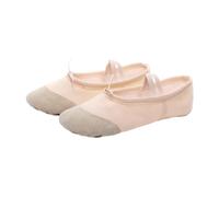 Chaussures De Ballet Fille Enfants Pantoufles Danse Toile Professionnelle Semelle Souple Filles Femmes Yoga Gym Danseur(Khaki,36)