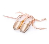 Chaussures de Ballet, Pantoufles de Ballet, Chaussures de Pointe, Bandage, Danse de Ballet, Fille, Femme, Danse Professionnelle en Satin avec Coussinets d'orteils en Silicone éponge (Color : Flesh Sa