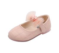 Chaussures de ballet pour enfants et filles - Chaussures en cuir avec nœud papillon - Chaussures de princesse antidérapantes - Respirantes - Chaussures d'été confortables - Chaussures de danse légères