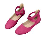 Chaussures de ballet pour femme avec sangles élastiques à la cheville, style décontracté, élégant, couleur unie, confortables, respirantes, chaussures plates classiques pour le travail, les fêtes
