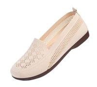 Chaussures de ballet pour femme en maille ajourée - Chaussures plates d'été décontractées peu profondes et antidérapantes - Légères et respirantes - Pour la marche, la course à pied, les fêtes