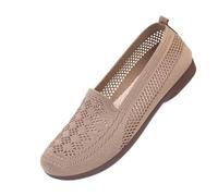 Chaussures de ballet pour femme en maille ajourée - Chaussures plates d'été décontractées peu profondes et antidérapantes - Légères et respirantes - Pour la marche, la course à pied, les fêtes