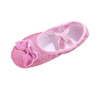 Chaussures de ballet pour fille - Semelle divisée - Chaussons de ballet antidérapants avec sangles pré-cousues - Ballerines confortables - Facile à enfiler, b, 26 EU
