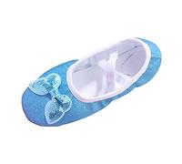 Chaussures de ballet pour fille - Semelle divisée - Chaussons de ballet antidérapants avec sangles pré-cousues - Ballerines confortables - Facile à enfiler, d, 31 EU