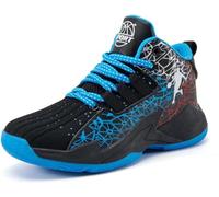 Chaussures de Basket-Ball pour Enfants Garçon Basketball Chaussures Baskets Mode Léger et Confortable Garçon Chaussures Baskets de Sport Course Sneaker (EMJ-A37, 35EU)