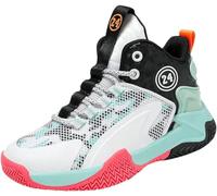 Chaussures de Basket-Ball pour Enfants Garçon Basketball Chaussures Baskets Mode Léger et Confortable Garçon Chaussures Baskets de Sport Course Sneaker (EMJ-A24, 35EU)